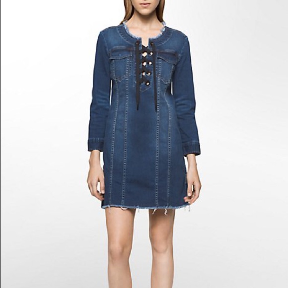 Calvin Klein Jeans Denim Lace Up Dress